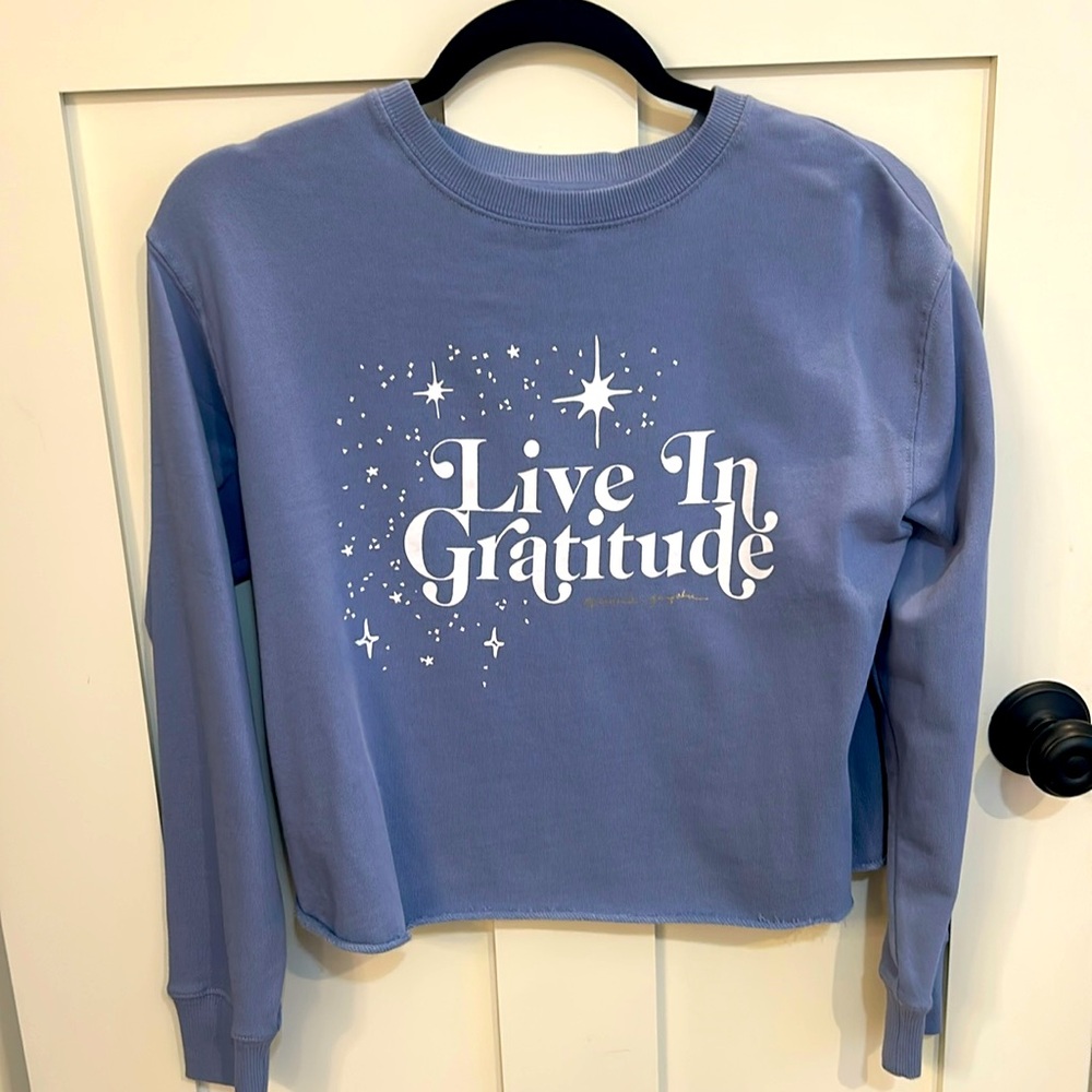 Spiritual Gangster sweatshirt.  Light Blue, NWOT.  X-Small.